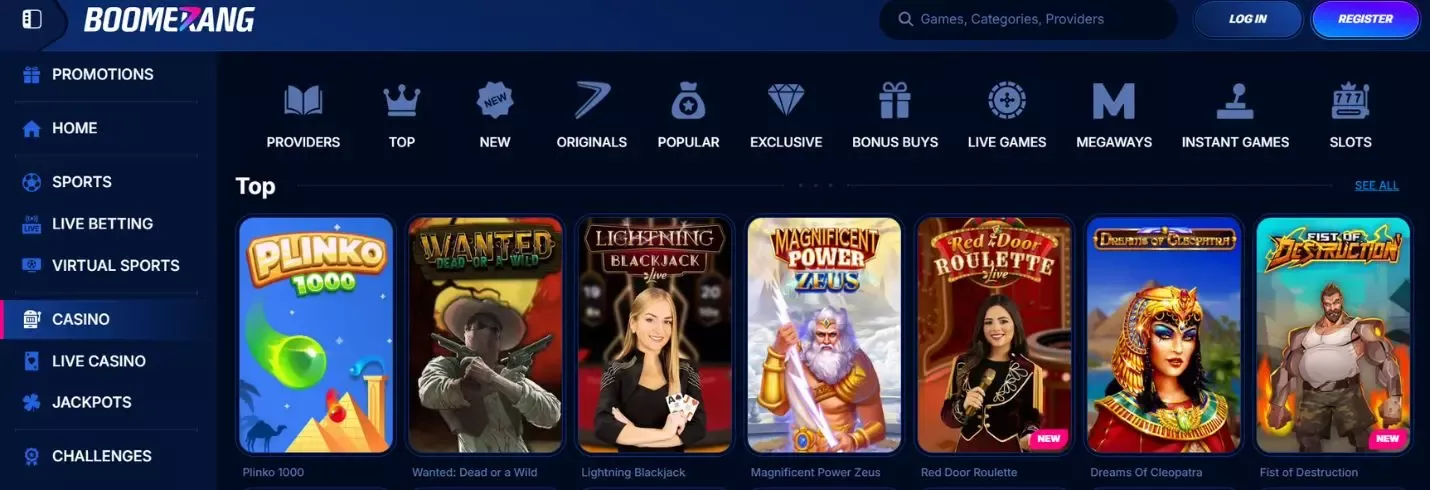 boomerang bet casino TOC