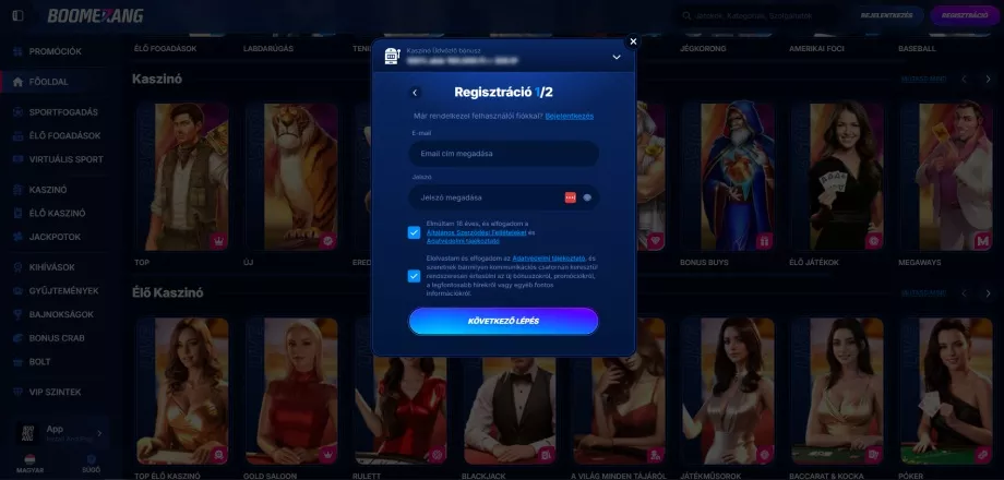 boomerang bet kaszinó TOC